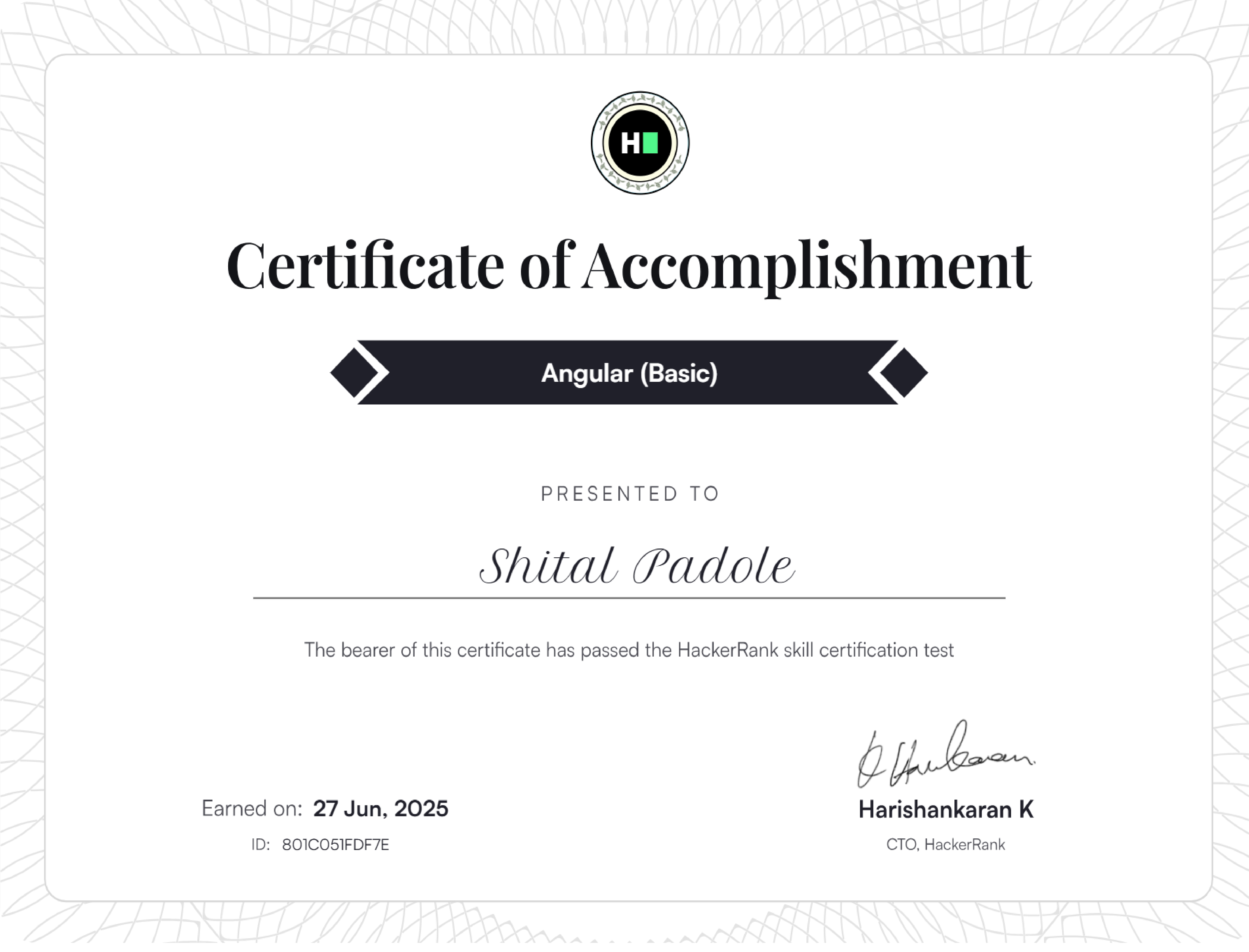 Angular Basic Certificate